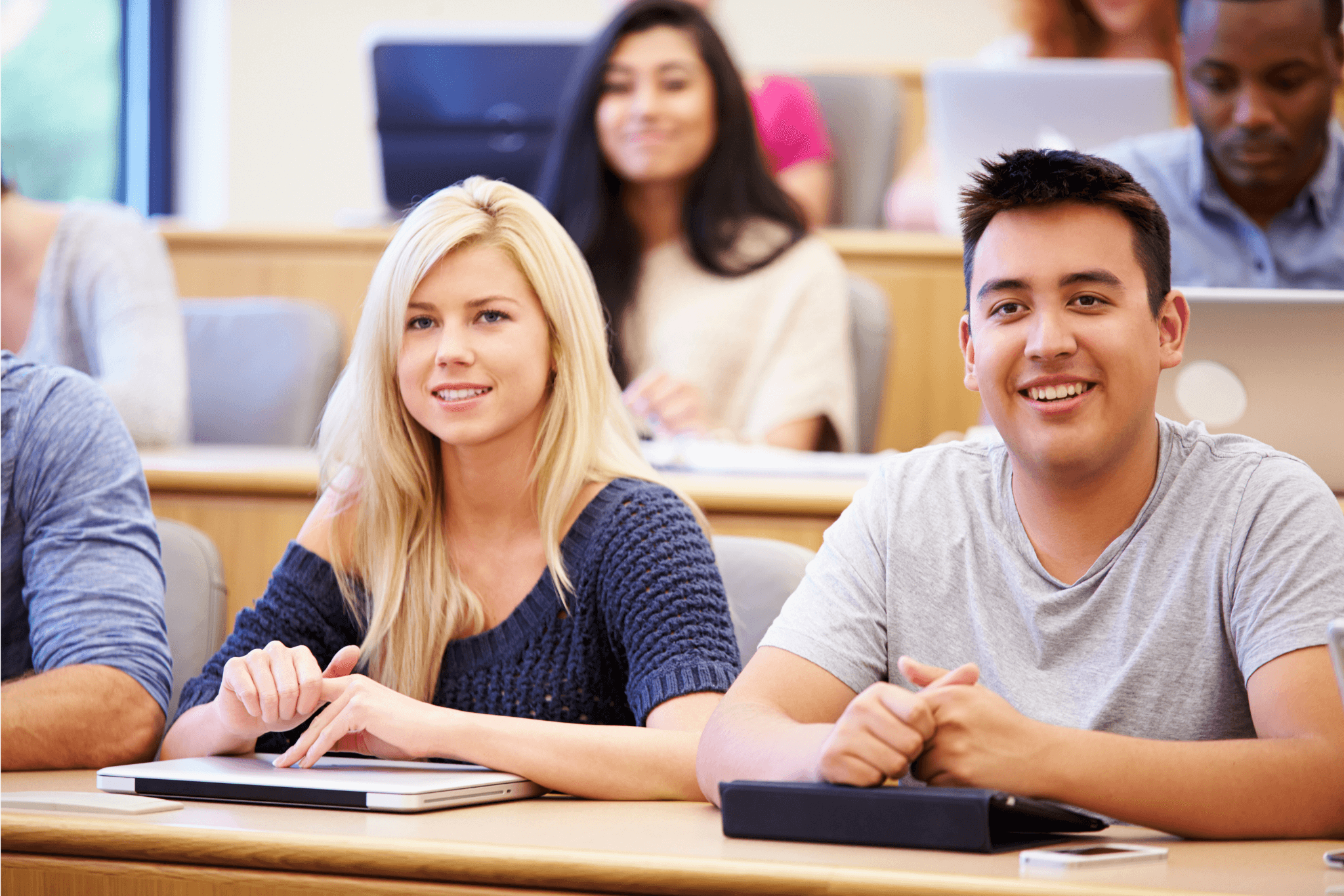 students taking class