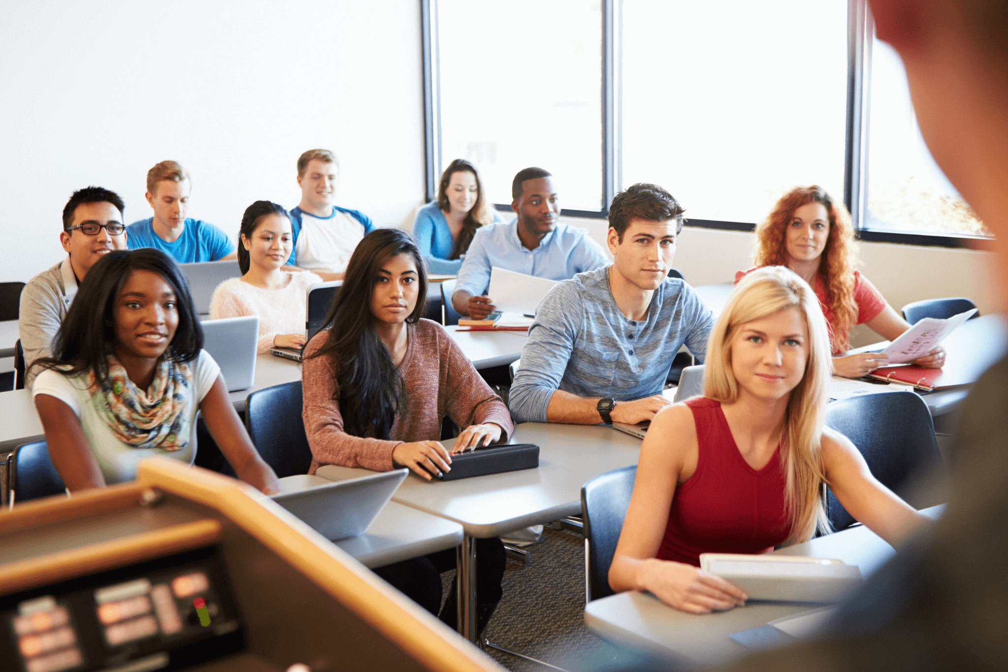 students taking class